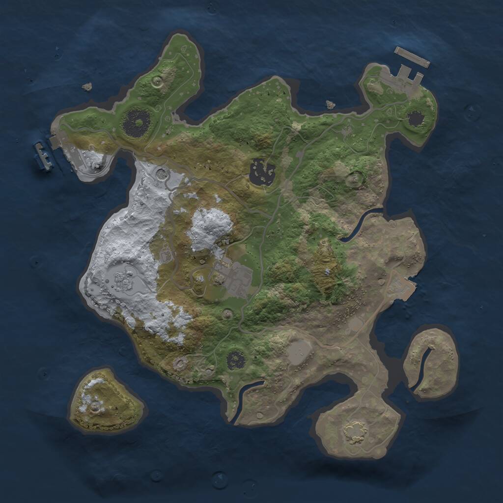 Rust Map: Procedural Map, Size: 2740, Seed: 1171137963, 8 Monuments