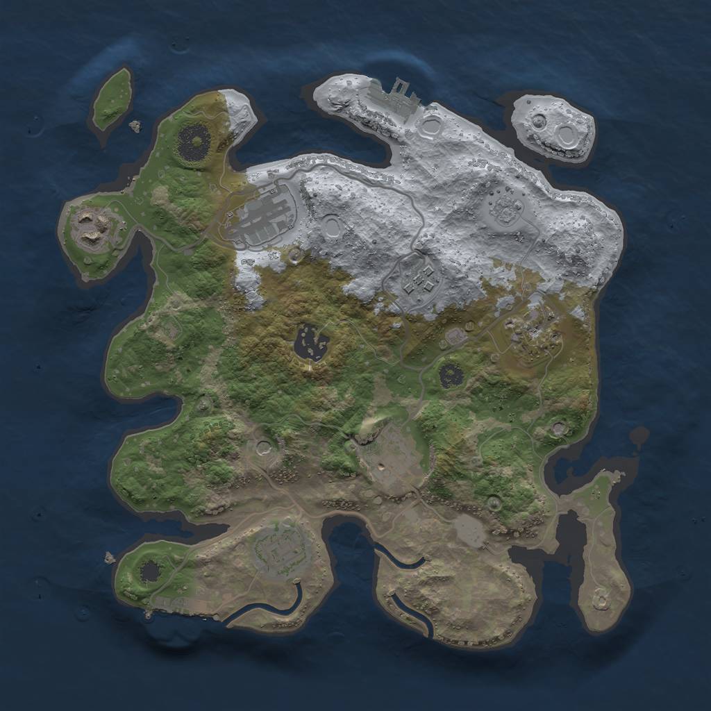 Rust Map: Procedural Map, Size: 3000, Seed: 1280192906, 16 Monuments