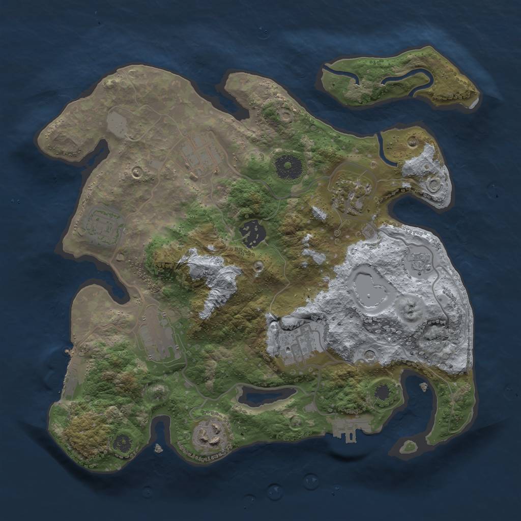 Rust Map: Procedural Map, Size: 3000, Seed: 1964694247, 16 Monuments