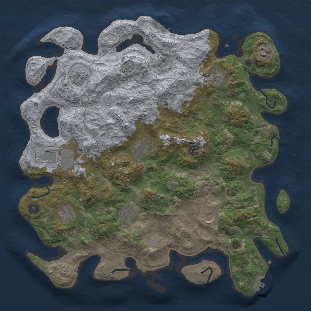 Rust Map: Procedural Map, Size: 4200, Seed: 120988953, 19 Monuments