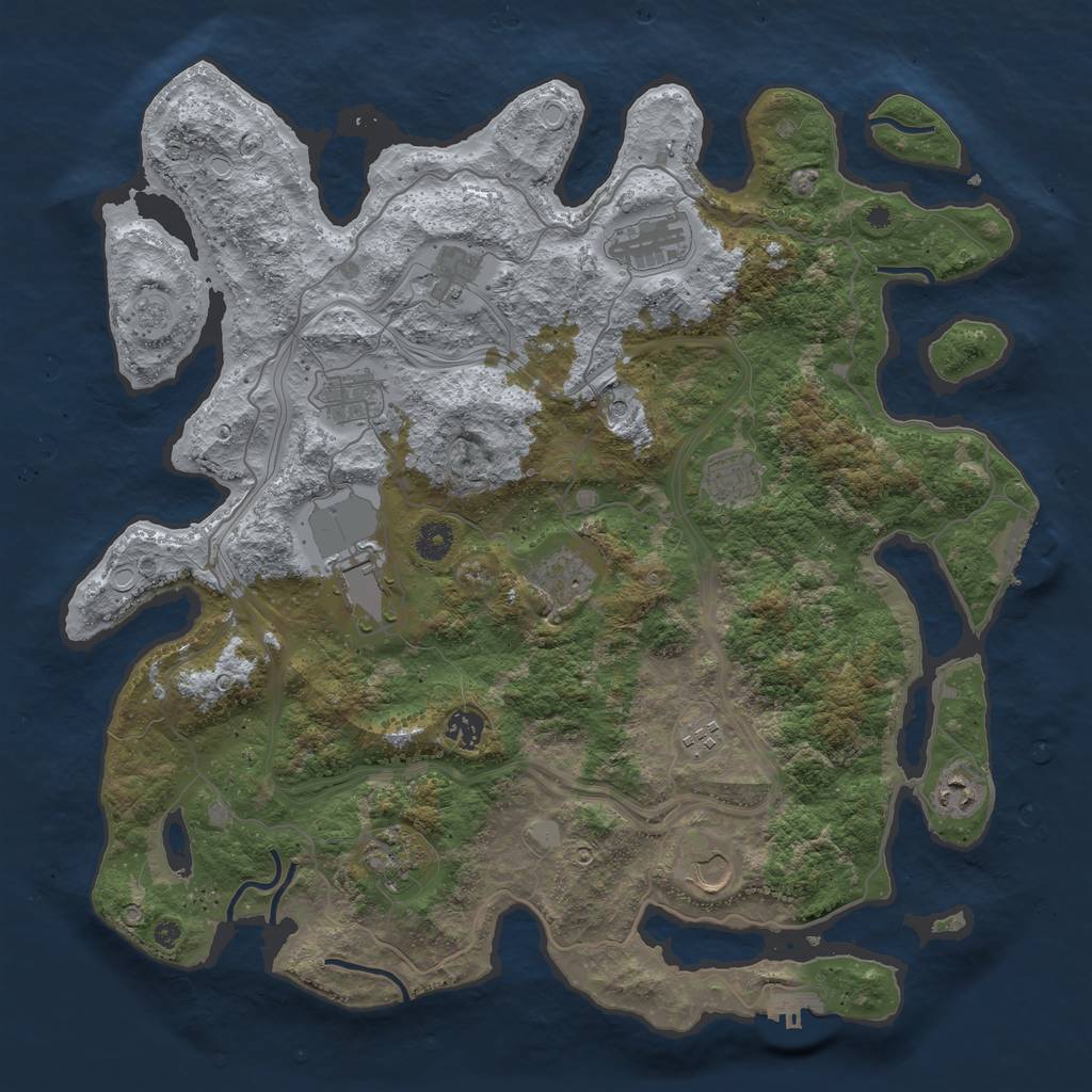 Rust Map: Procedural Map, Size: 4250, Seed: 404651199, 20 Monuments