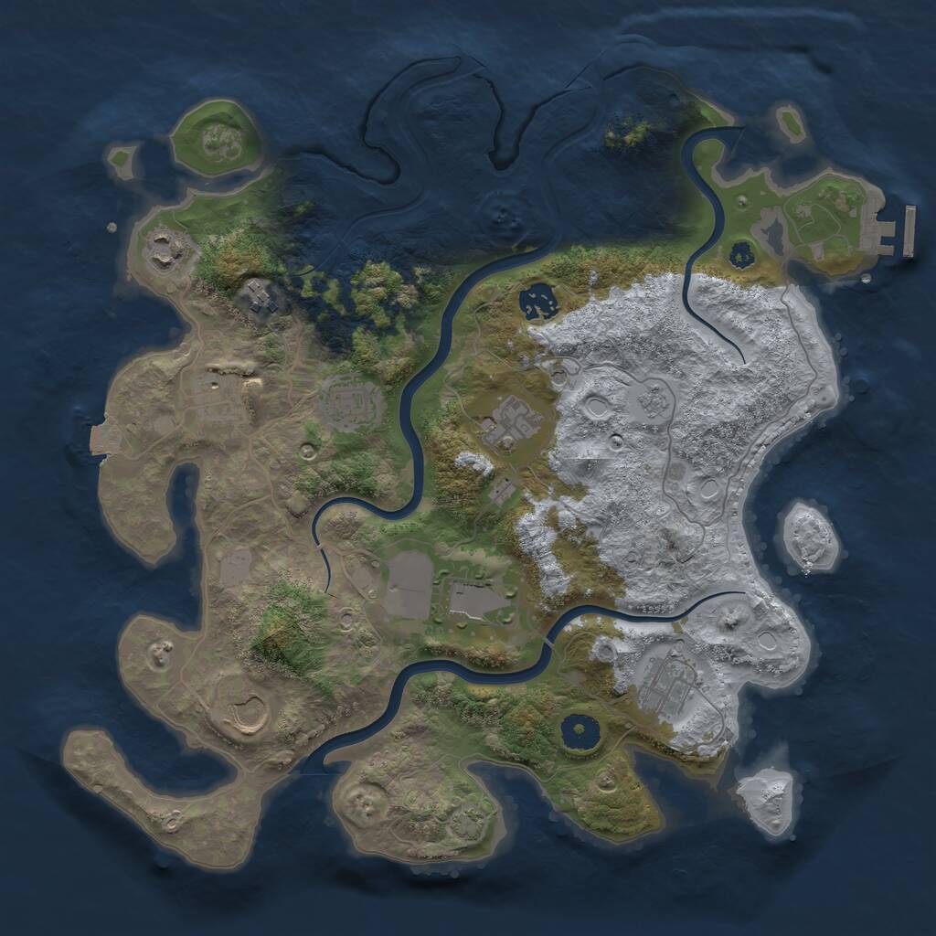 Rust Map: Procedural Map, Size: 3700, Seed: 20133903, 14 Monuments