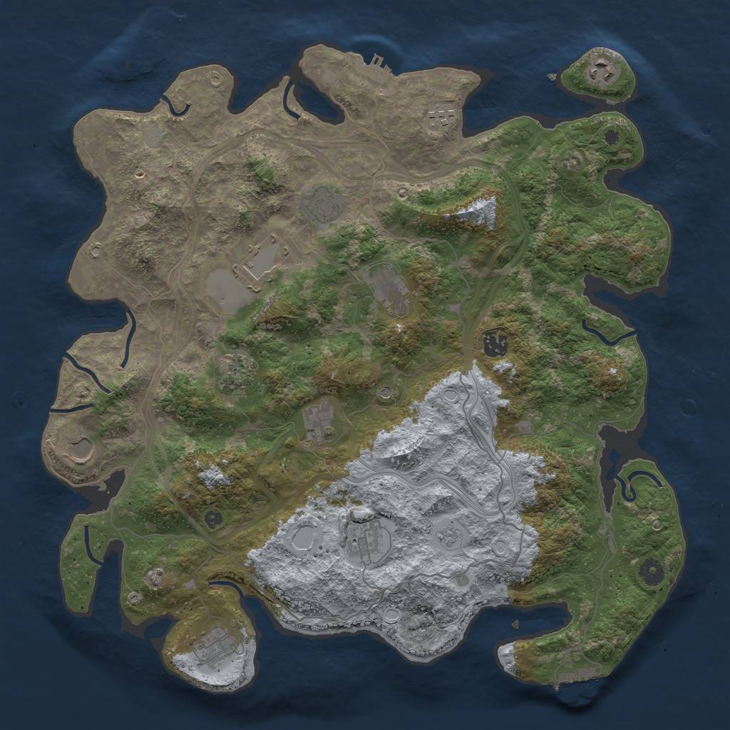 Rust Map: Procedural Map, Size: 4250, Seed: 1590724495, 20 Monuments