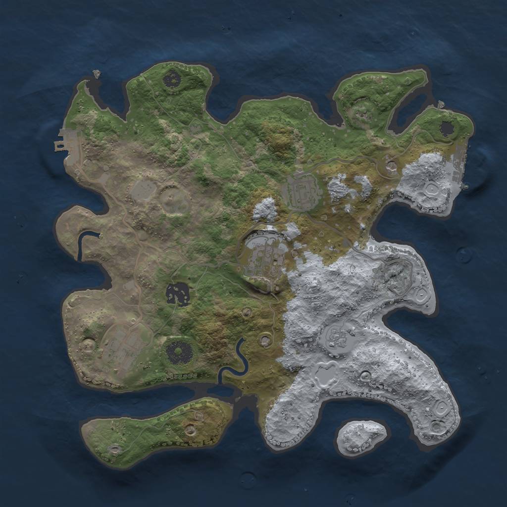 Rust Map: Procedural Map, Size: 3000, Seed: 8373, 13 Monuments
