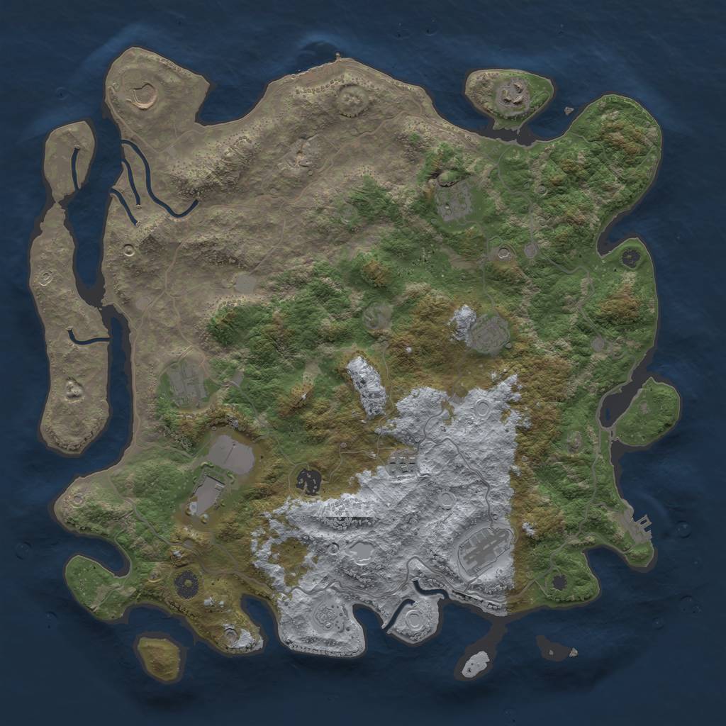 Rust Map: Procedural Map, Size: 4200, Seed: 5081970, 18 Monuments