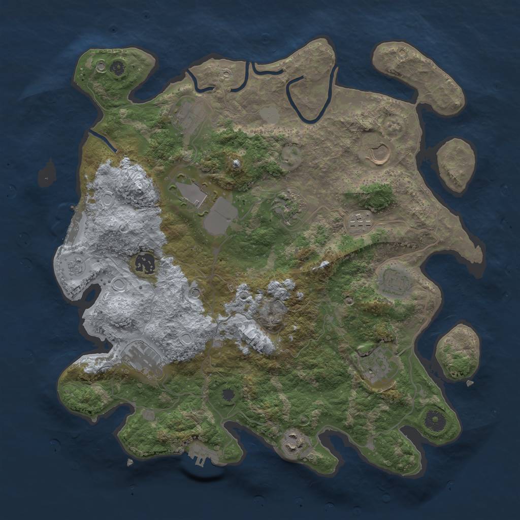 Rust Map: Procedural Map, Size: 3750, Seed: 1148121968, 19 Monuments