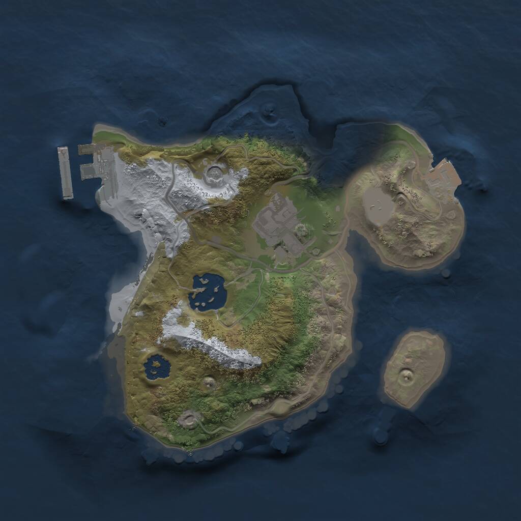 Rust Map: Procedural Map, Size: 2000, Seed: 164, 5 Monuments