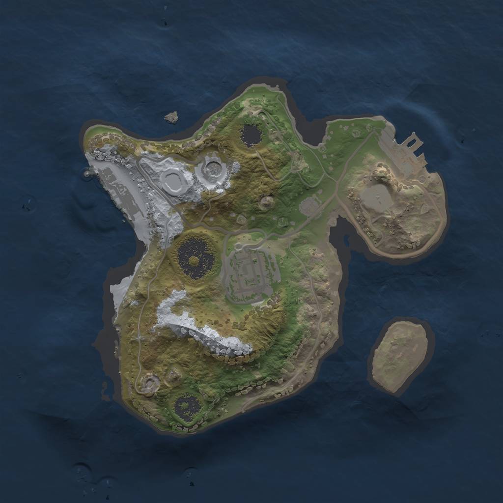 Rust Map: Procedural Map, Size: 2000, Seed: 164, 9 Monuments