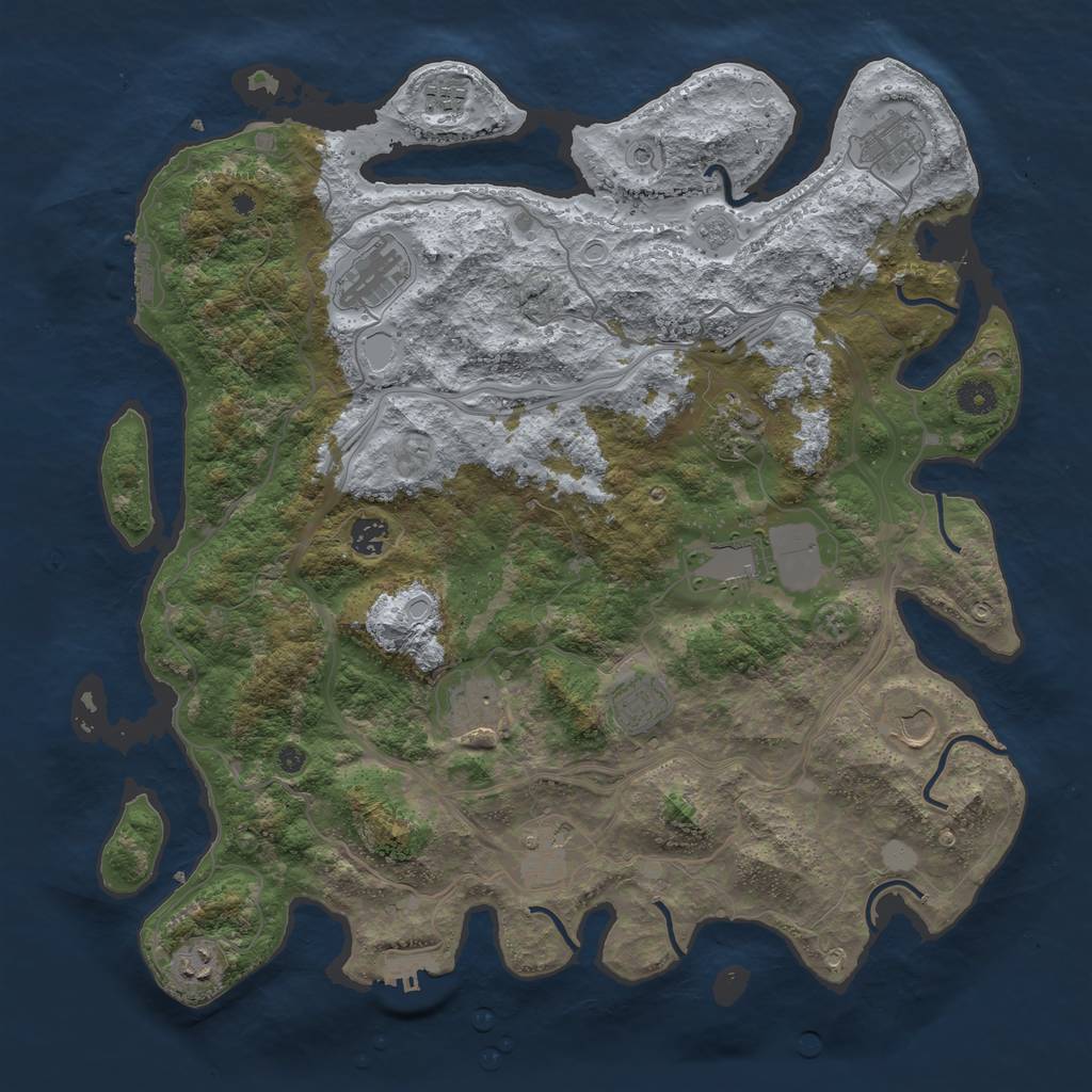 Rust Map: Procedural Map, Size: 4250, Seed: 1654731521, 20 Monuments