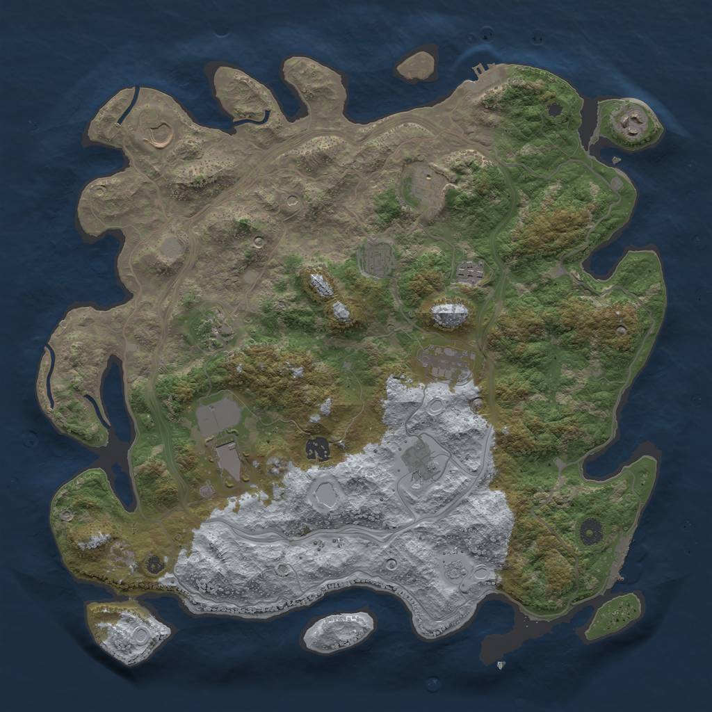 Rust Map: Procedural Map, Size: 4250, Seed: 642326, 19 Monuments