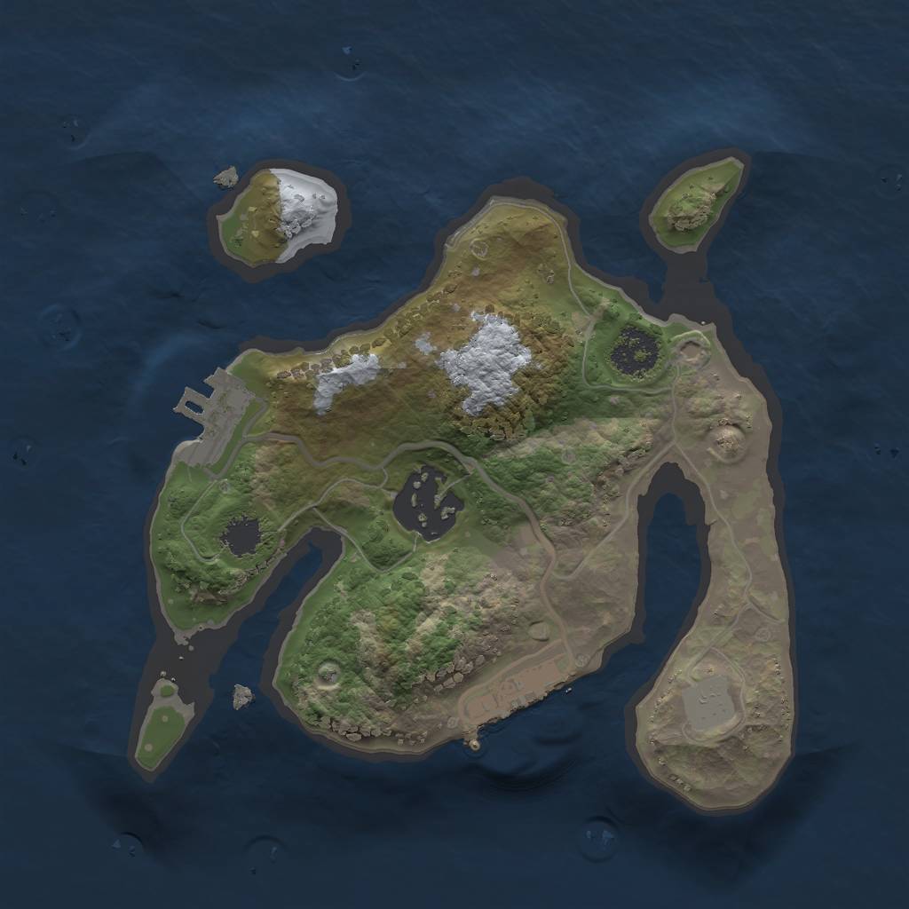 Rust Map: Procedural Map, Size: 2000, Seed: 13987, 8 Monuments