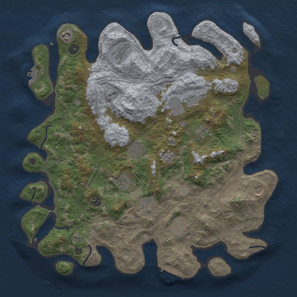 Rust Map: Procedural Map, Size: 4250, Seed: 988618, 20 Monuments