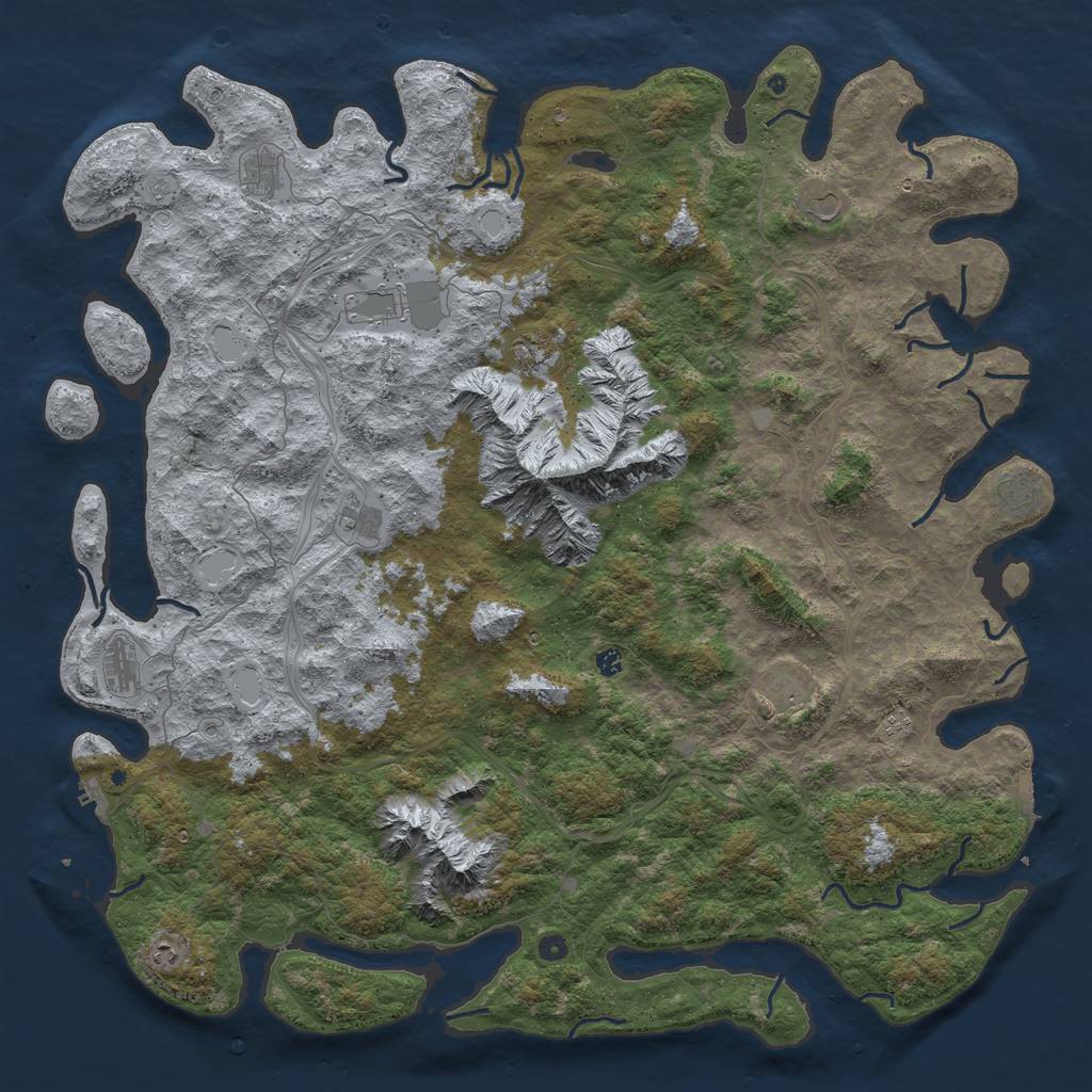 Rust Map: Procedural Map, Size: 6000, Seed: 345337376, 20 Monuments