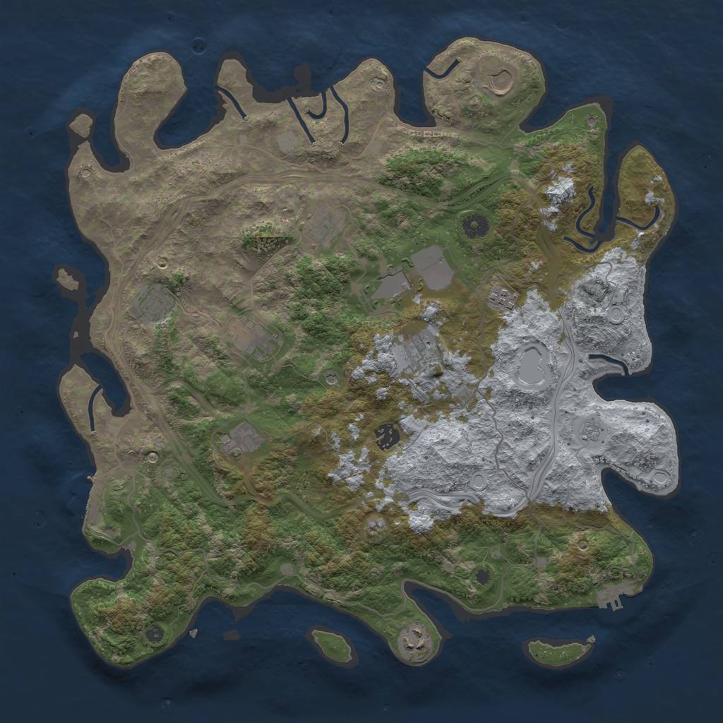 Rust Map: Procedural Map, Size: 4250, Seed: 238977, 19 Monuments