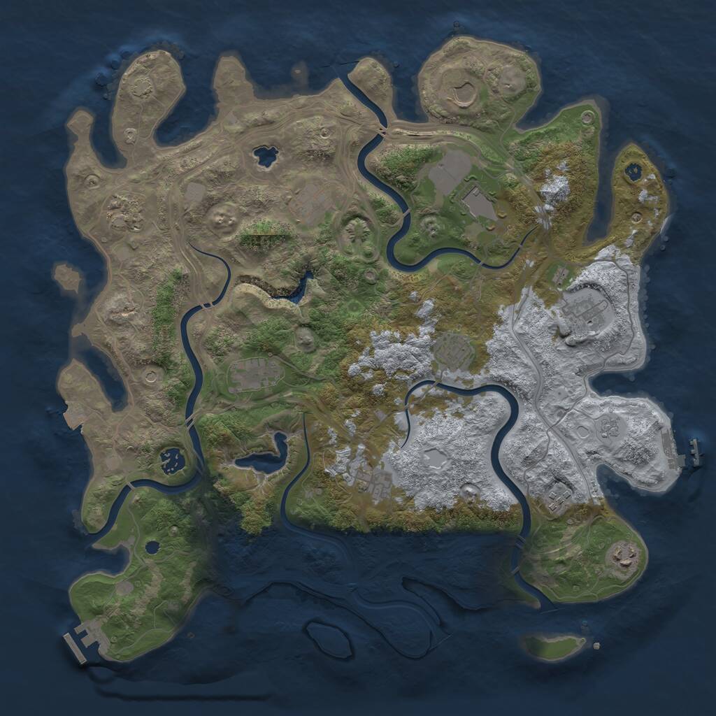 Rust Map: Procedural Map, Size: 4250, Seed: 238977, 17 Monuments