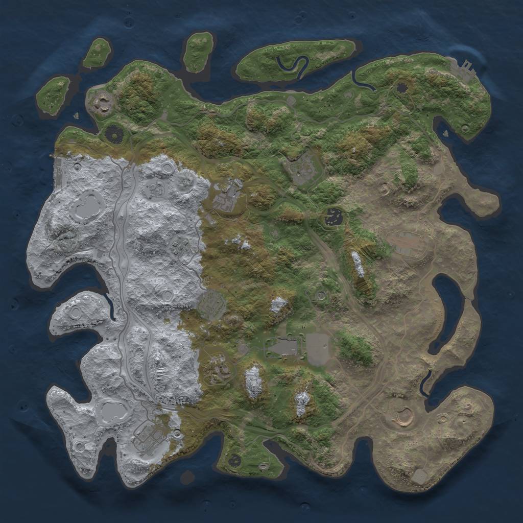 Rust Map: Procedural Map, Size: 4250, Seed: 183353216, 20 Monuments