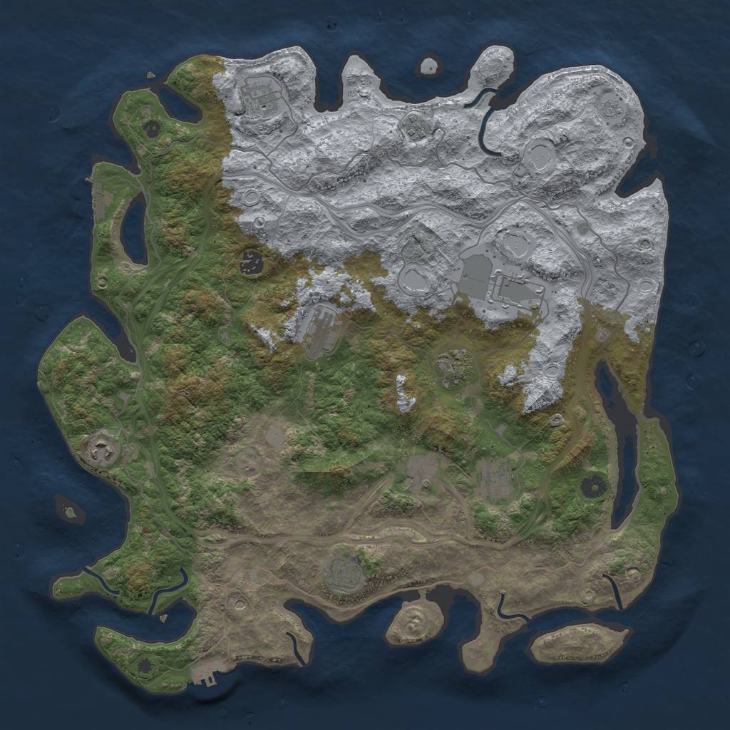 Rust Map: Procedural Map, Size: 4500, Seed: 5965, 19 Monuments