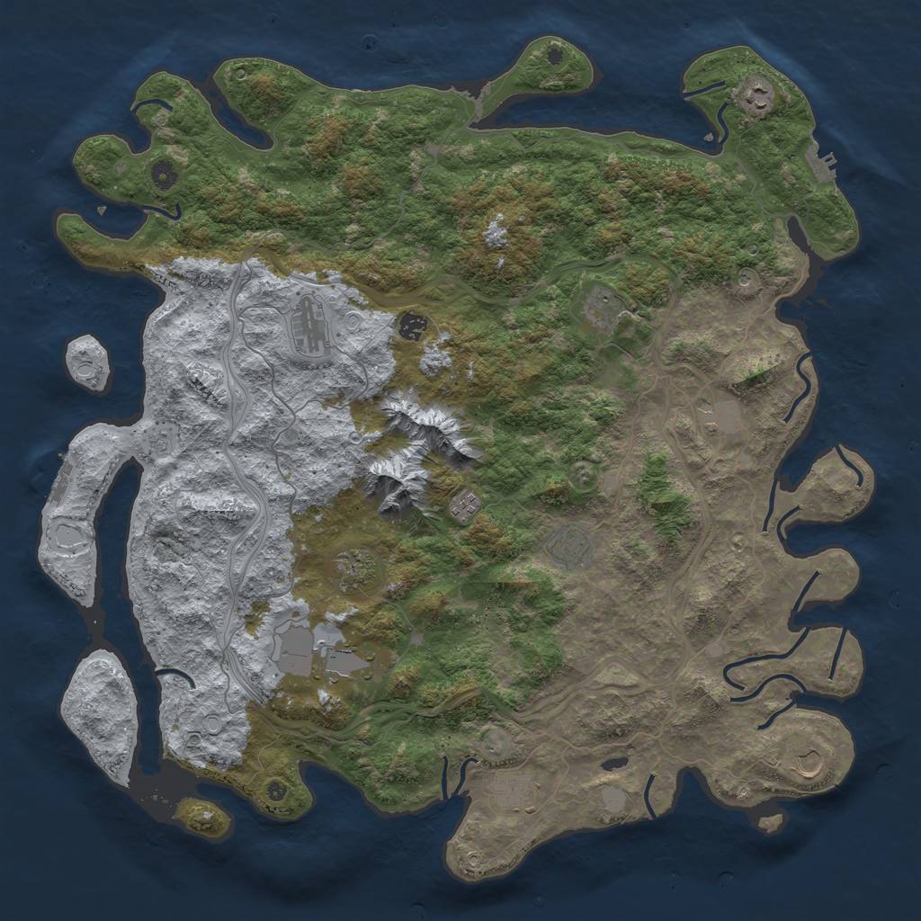 Rust Map: Procedural Map, Size: 5000, Seed: 2007, 20 Monuments