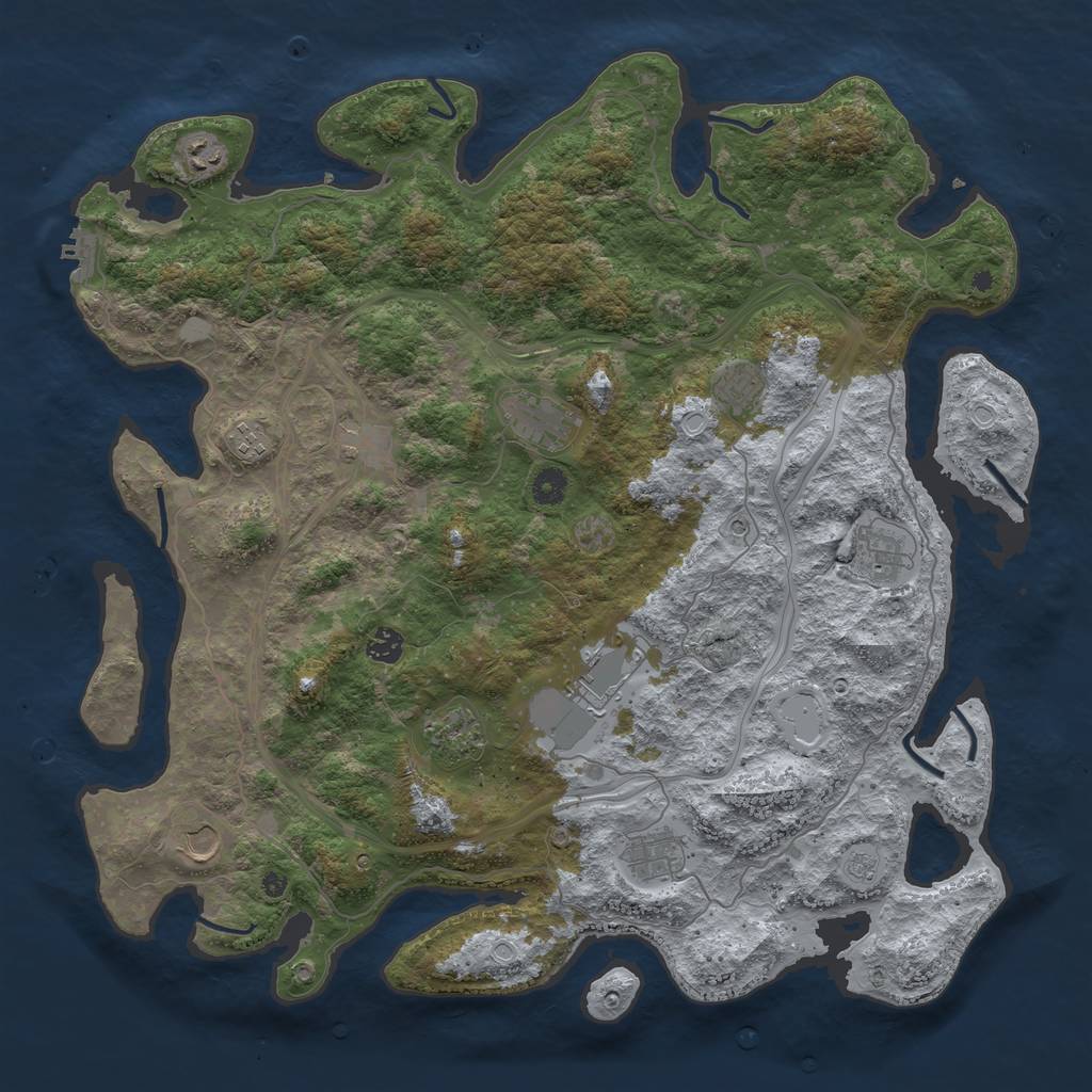 Rust Map: Procedural Map, Size: 4500, Seed: 20000, 19 Monuments