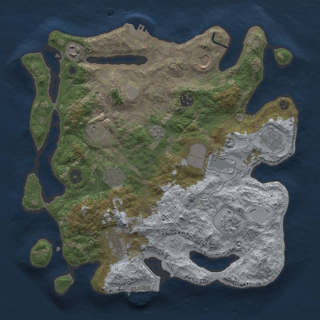 Rust Map: Procedural Map, Size: 3500, Seed: 13061, 19 Monuments