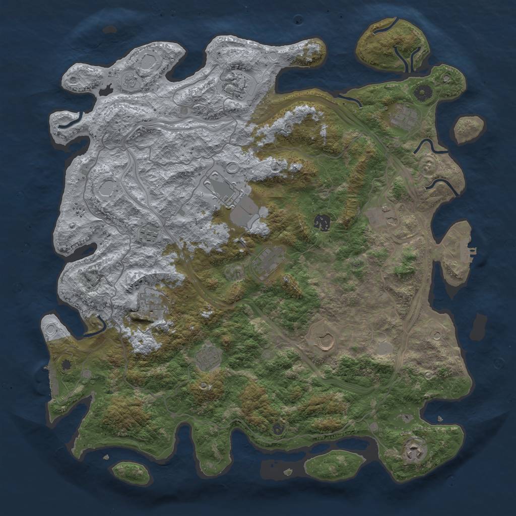 Rust Map: Procedural Map, Size: 4500, Seed: 85, 20 Monuments