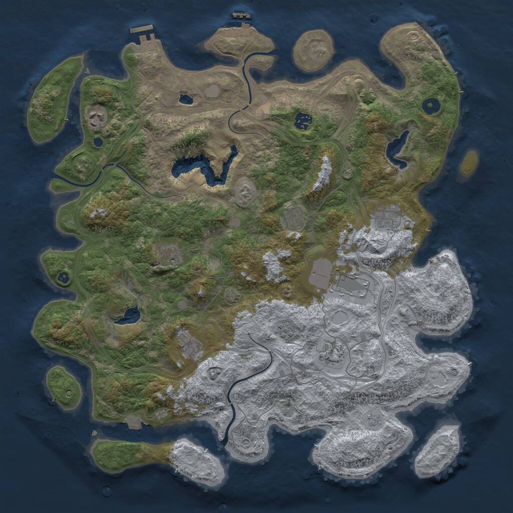 Rust Map: Procedural Map, Size: 4500, Seed: 84, 15 Monuments