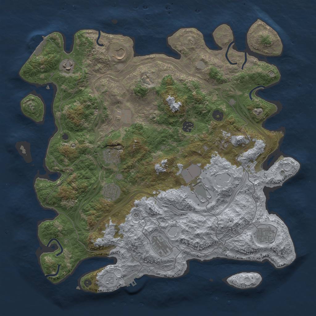 Rust Map: Procedural Map, Size: 4250, Seed: 408253, 19 Monuments