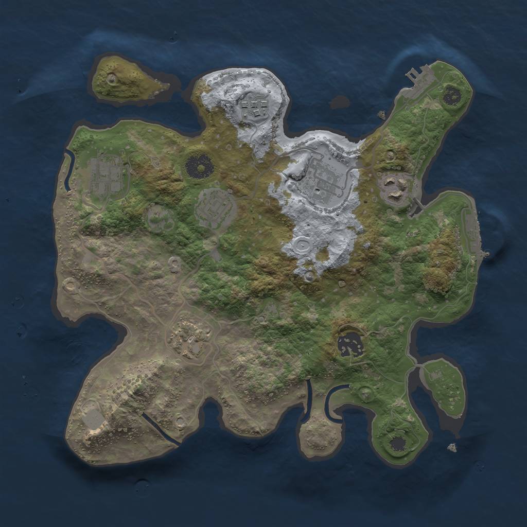 Rust Map: Procedural Map, Size: 3000, Seed: 5360, 14 Monuments