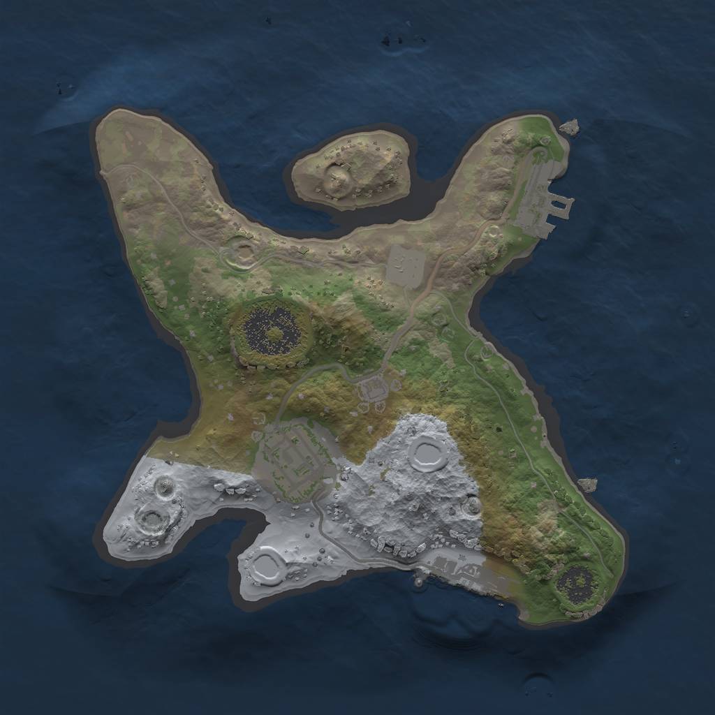 Rust Map: Procedural Map, Size: 2000, Seed: 1081097584, 8 Monuments