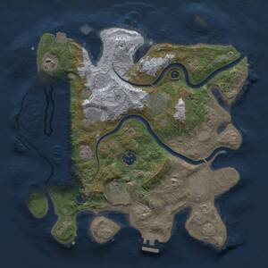 Thumbnail Rust Map: Procedural Map, Size: 3250, Seed: 123456789, 13 Monuments
