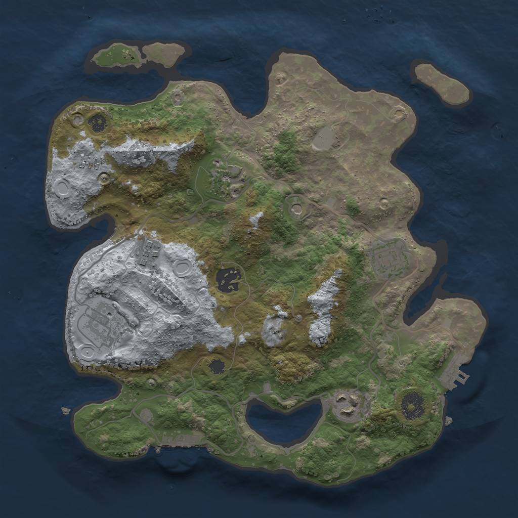Rust Map: Procedural Map, Size: 3000, Seed: 1848347672, 14 Monuments