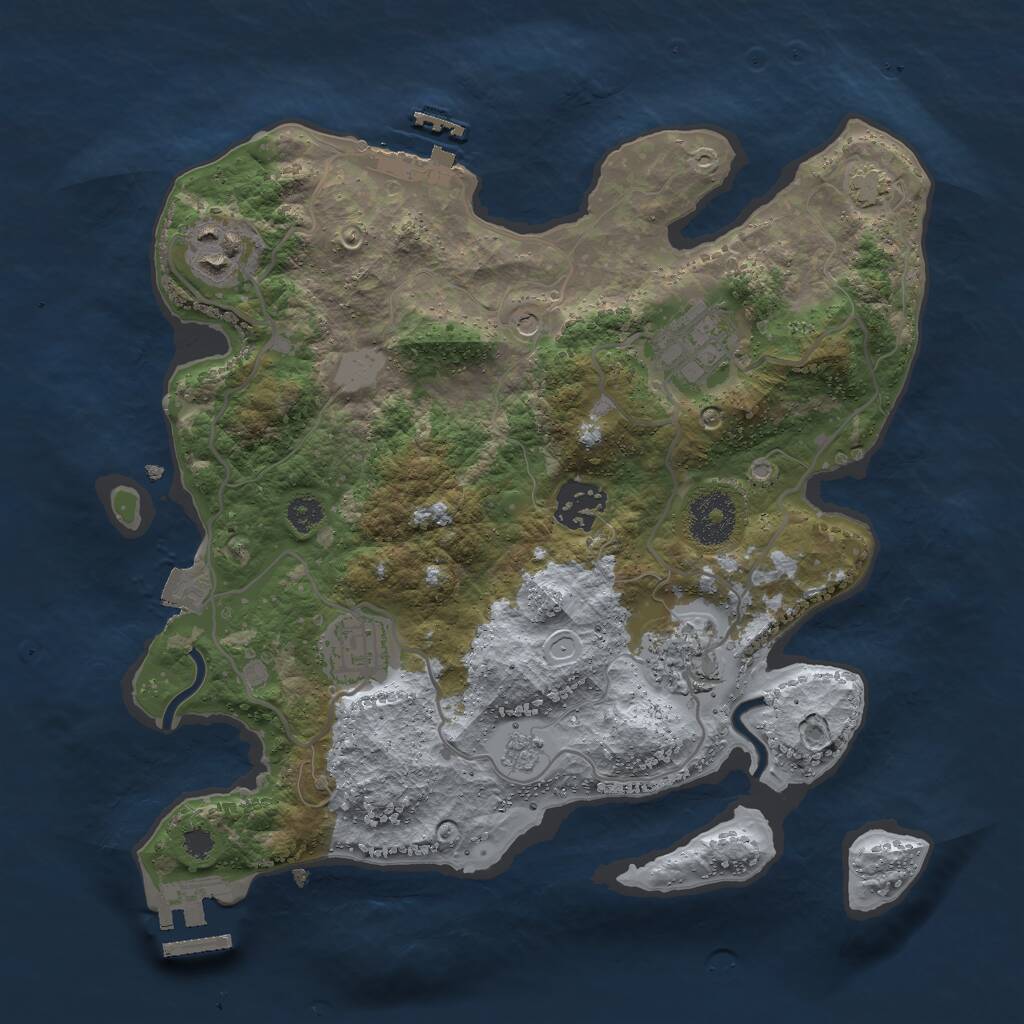 Rust Map: Procedural Map, Size: 3000, Seed: 22092022, 11 Monuments