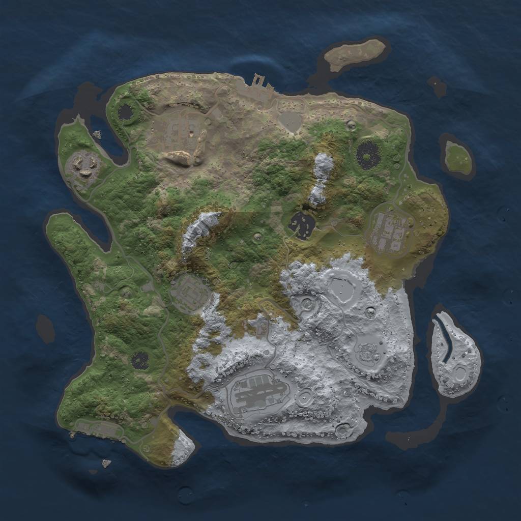 Rust Map: Procedural Map, Size: 3000, Seed: 89388049, 15 Monuments