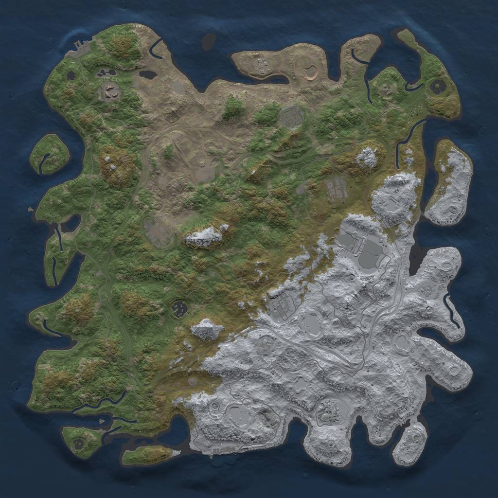 Rust Map: Procedural Map, Size: 4869, Seed: 239, 20 Monuments