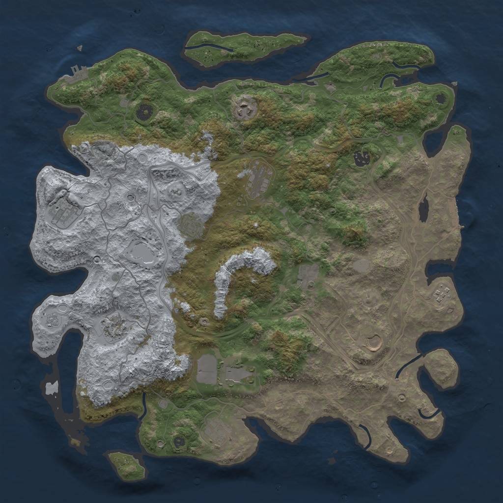 Rust Map: Procedural Map, Size: 4500, Seed: 938731098, 20 Monuments
