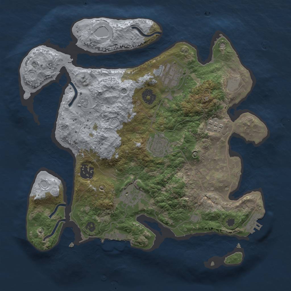 Rust Map: Procedural Map, Size: 3000, Seed: 746297214, 13 Monuments