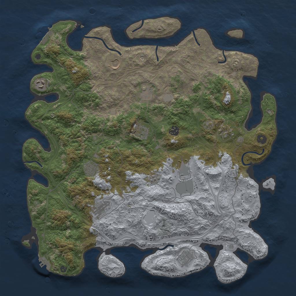 Rust Map: Procedural Map, Size: 4500, Seed: 12568, 20 Monuments