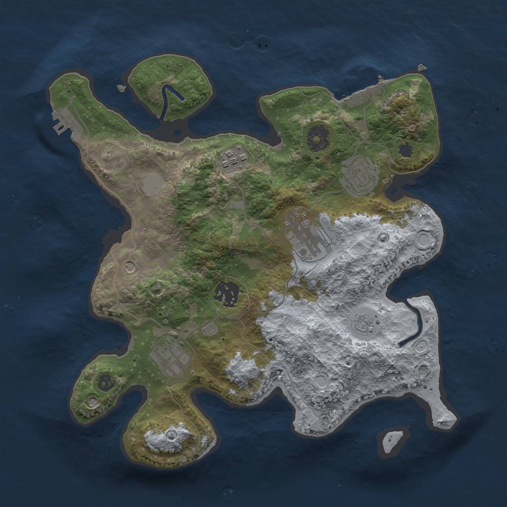 Rust Map: Procedural Map, Size: 3000, Seed: 666966, 14 Monuments