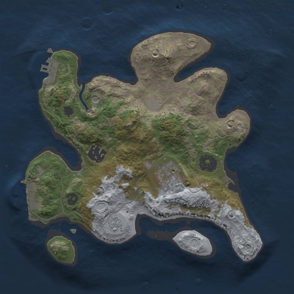 Rust Map: Procedural Map, Size: 2500, Seed: 22121157, 11 Monuments