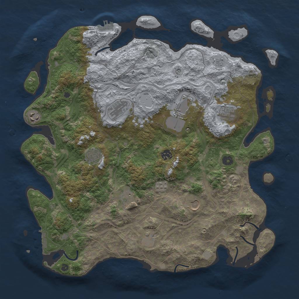 Rust Map: Procedural Map, Size: 4250, Seed: 58349482, 19 Monuments