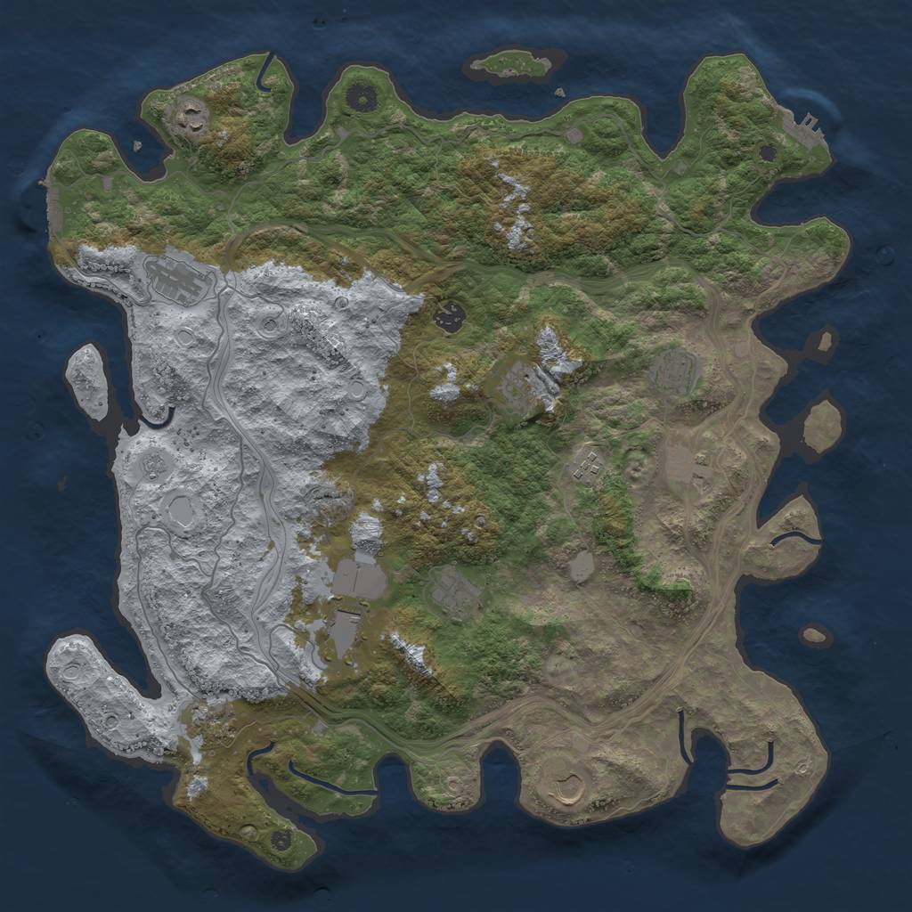 Rust Map: Procedural Map, Size: 4500, Seed: 45442, 20 Monuments