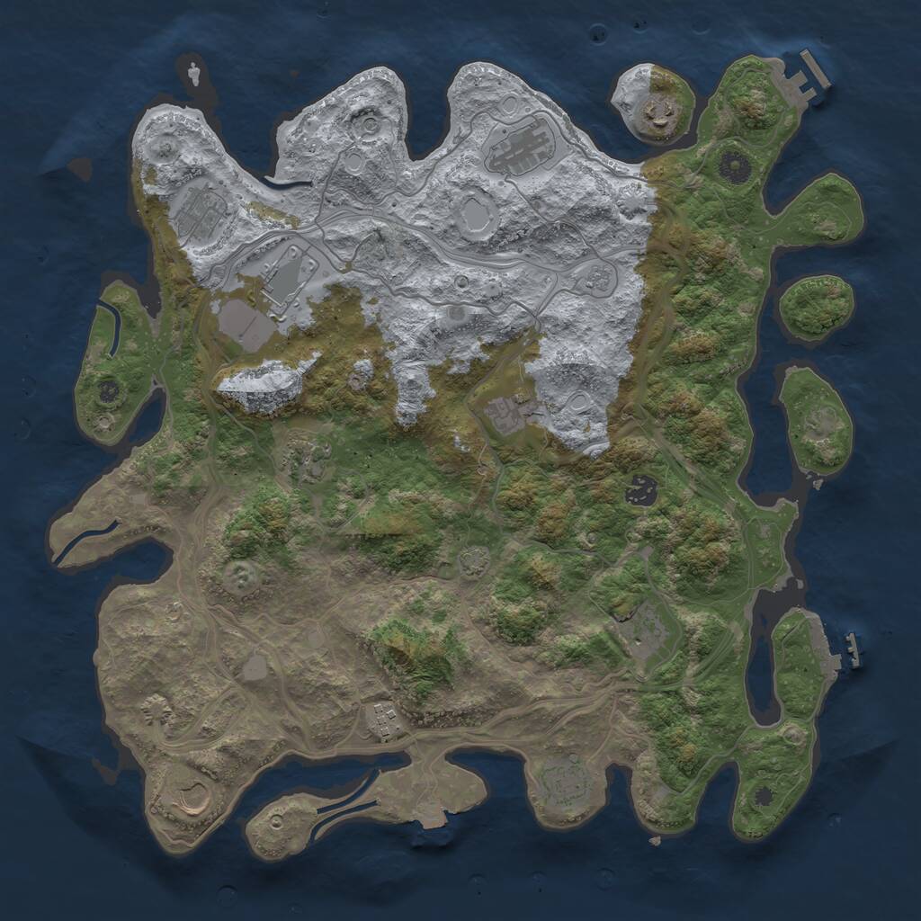 Rust Map: Procedural Map, Size: 4250, Seed: 1930741061, 17 Monuments
