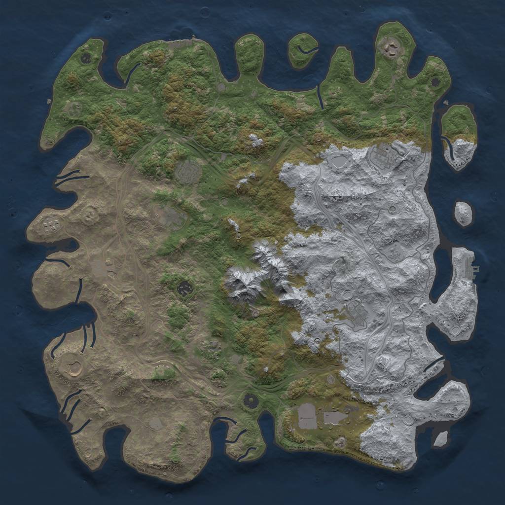 Rust Map: Procedural Map, Size: 5000, Seed: 298236666, 20 Monuments