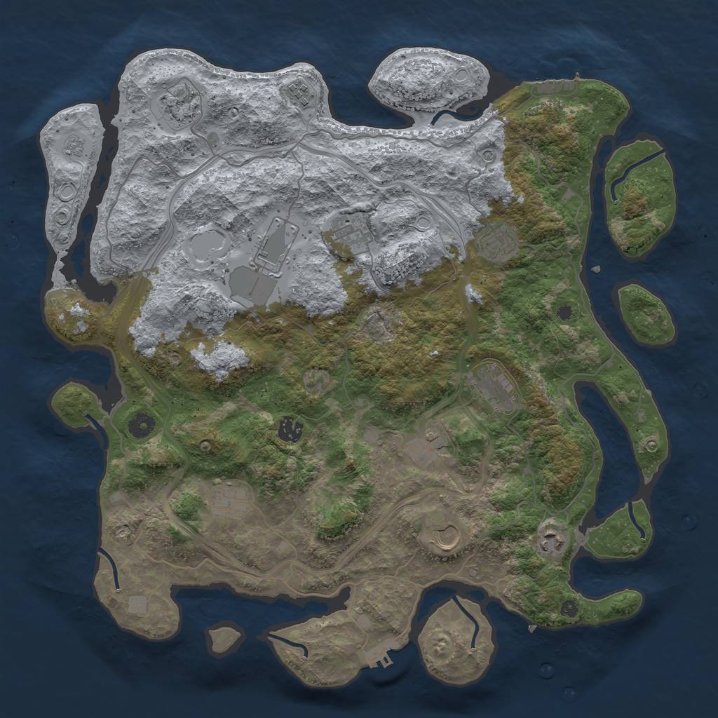 Rust Map: Procedural Map, Size: 4250, Seed: 956228159, 20 Monuments