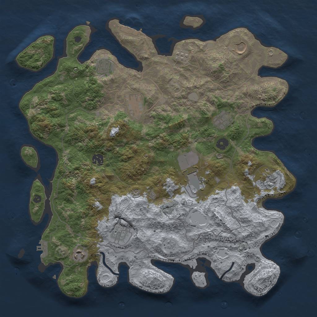 Rust Map: Procedural Map, Size: 4000, Seed: 1867174570, 19 Monuments