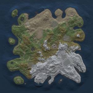 Thumbnail Rust Map: Procedural Map, Size: 3500, Seed: 205, 17 Monuments