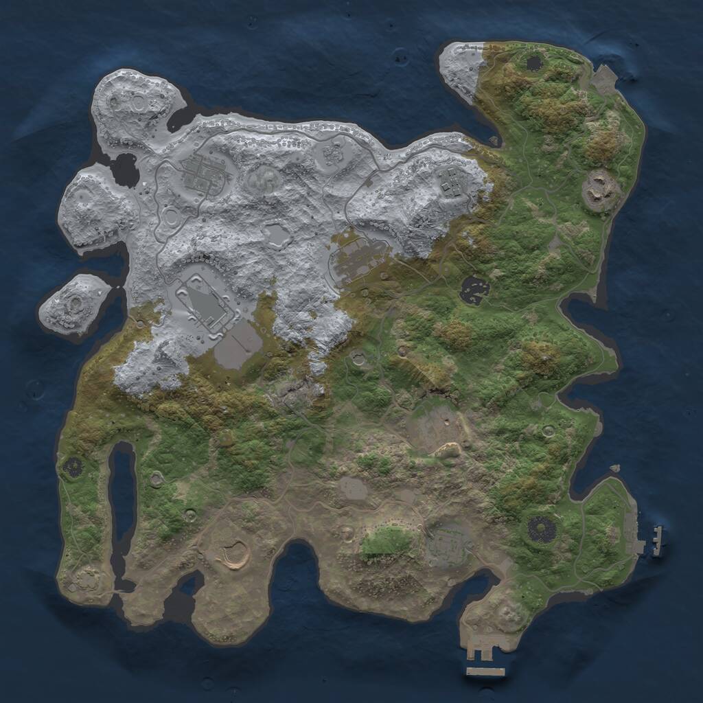 Rust Map: Procedural Map, Size: 3700, Seed: 828437748, 15 Monuments