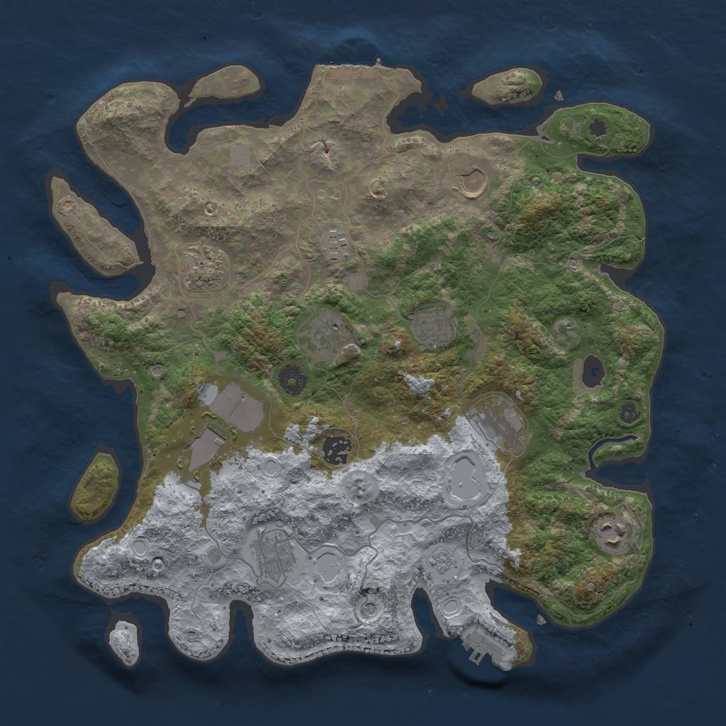 Rust Map: Procedural Map, Size: 3700, Seed: 21786757, 19 Monuments