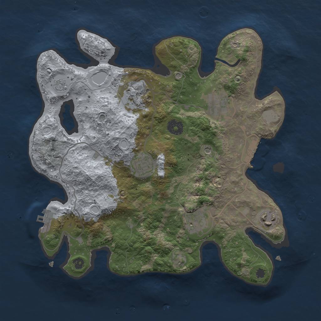 Rust Map: Procedural Map, Size: 3000, Seed: 2065979556, 14 Monuments