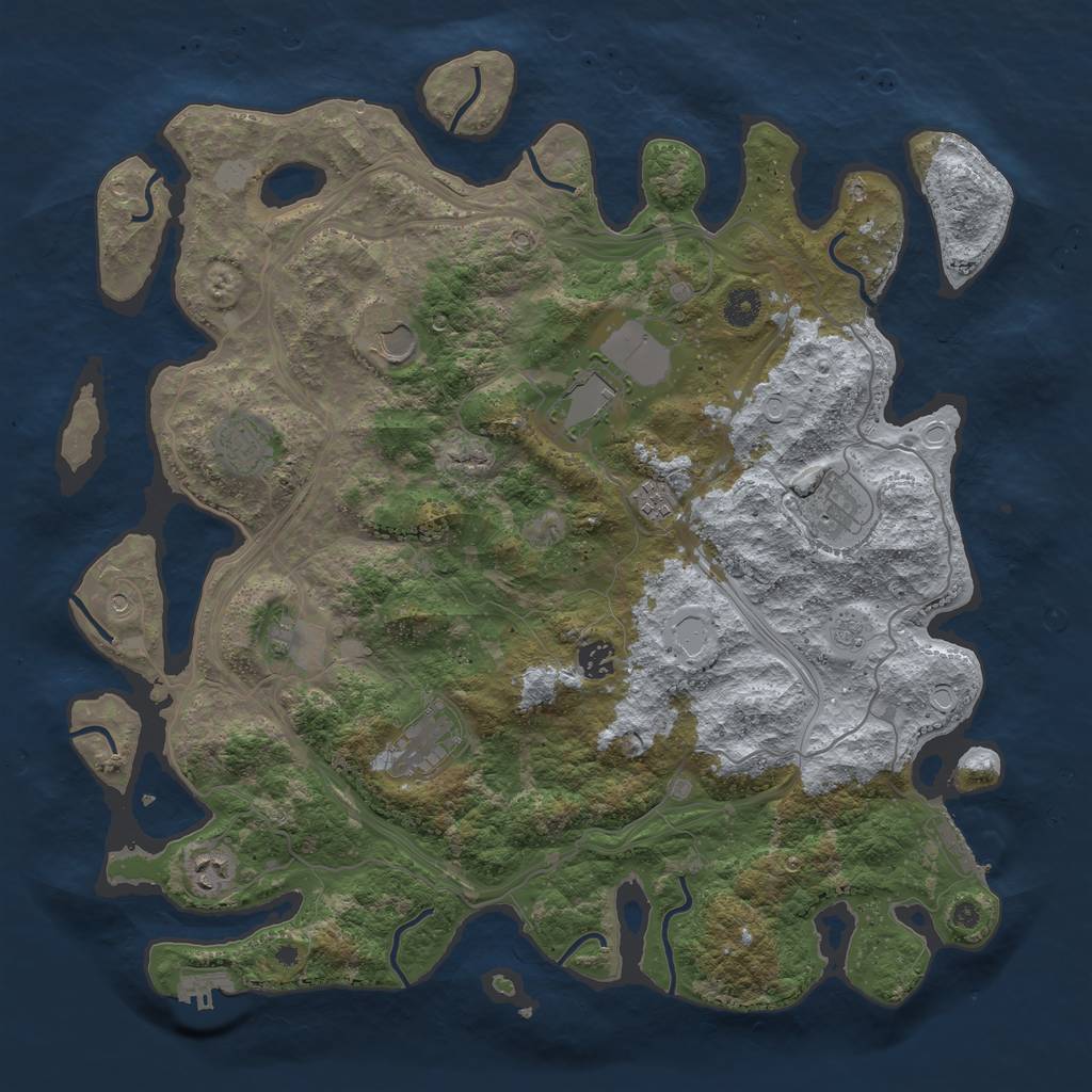 Rust Map: Procedural Map, Size: 4250, Seed: 601396974, 18 Monuments